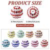 20Pcs 9 Colors Striped Resin Rhinestone Beads OACR-FS0002-35-4
