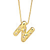 Brass Micro Pave Clear Cubic Zirconia Initial Pendant Necklaces FS-WGF17D9-19-1