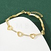 Brass Micro Pave Clear Cubic Zirconia Link Chain Bracelets for Women BJEW-F504-10G-2
