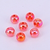 Electroplate Crackle Acrylic Beads CCG-WH0001-8mm-07-1