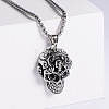Skull Punk Style 304 Stainless Steel Fashion Pendant Necklaces for Men BV4987-1-1