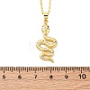 Brass Micro Pave Clear Cubic Zirconia Snake Pendant Necklaces NJEW-S438-02G-G-5