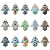 15Pcs 15 Colors Printed Alloy Pendants ENAM-YW0006-44-1