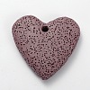 Synthetic Lava Rock Big Flat Heart Pendants G-O025-10A-1