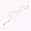 Natural Baroque Pearl Keshi Pearl Pendant Necklaces NJEW-JN03372-02-2