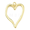 Heart Rack Plating Brass Big Pendants X-KK-Z067-10G-1