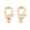 Brass Micro Pave Clear Cubic Zirconia Swivel Lobster Claw Clasps KK-P353-01G-1