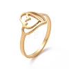Ion Plating(IP) 201 Stainless Steel Interlocking Double Heart Finger Ring RJEW-J051-03G-1