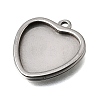 304 Stainless Steel Pendant Cabochon Settings STAS-F365-01C-P-2