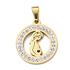 Mother's Day 304 Stainless Steel Enamel Pendants STAS-F368-02A-G-1