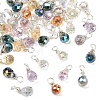 60Pcs 10 Style Glass Teardrop Pendants PALLOY-YW00137-1