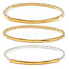 3Pcs 3 Styles Luxury Round Brass Beads & Curved Tube Stretch Bracelets for Women CV0826-1-1