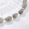 Natural Labradorite Beaded Bracelets for Women G-P563-07P-05-2