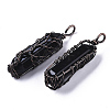 Natural & Synthetic Mixed Gemstone Big Wire Wrapped Pointed Pendants G-T133-R02-3