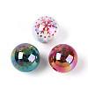 UV Plating Printed Opaque Acrylic Beads MACR-N018-08-1