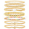 7Pcs Brass Round Beaded Bracelets for Women SB9067-5-1