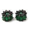 Rack Plating Black Brass Micro Pave Cubic Zirconia Beads KK-Q795-02B-B-2