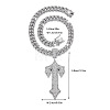 Alloy Full Crystal Rhinestone Letter Pendant Cuban Link Chain Necklaces for Men FS-WGEAD7F-01-1