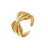 Bowknot 304 Stainless Steel Open Cuff Rings for Women RJEW-G339-05G-02-2