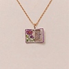Brass Enamel Book Pendant Necklaces for Women KK-CBAF5B9-01G-09-1