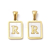 Ion Plating(IP) 304 Stainless Steel Pave Shell Pendants STAS-G327-01G-R-1