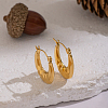 Oval 304 Stainless Steel Hoop Earrings PG1379-3