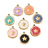 304 Stainless Steel Enamel Pendants STAS-P425-01G-16-1