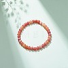 Natural Weathered Agate(Dyed) Round Beaded Stretch Bracelet BJEW-JB08363-07-2