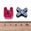 Printed Opaque Acrylic European Beads OACR-Q199-08-5