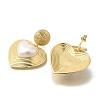 Rack Plating Heart Brass Stud Earrings EJEW-H016-11G-2