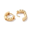 Curb Chain Shape Brass Hoop Earrings for Women EJEW-B056-01G-01-2
