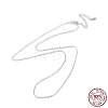 Platinum Rhodium Plated 925 Sterling Silver Chain Necklace NJEW-A011-02P-1