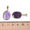 Natural Amethyst Pendants G-N349-04C-G-3
