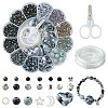DIY Beaded Stretch Bracelet with Alloy Moon Charms Making Kits DIY-YW0008-87-1