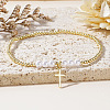 Chic Brass & Imitation Pearl Bead Stretch Bracelets GI8988-1