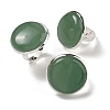 Natural Green Aventurine Round Adjustable Rings RJEW-K371-09S-13-1