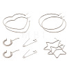 201 Stainless Steel Hoop Earrings Sets EJEW-PJ0001-02-18