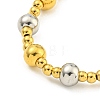 304 Stainless Steel & 201 Stainless Steel Round Beaded Bracelets for Women BJEW-G717-03A-GP-2