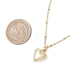 Brass Heart Locket Photo Pendant 304 Stainless Steel Satellite Chain Necklaces for Women NJEW-JN05734-3