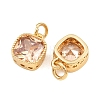 Brass Micro Pave Cubic Zirconia Charms KK-Q085-07G-02-1