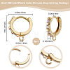 8Pcs Brass Hoop Earring Findings ZIRC-BBC0002-15-2