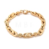 304 Stainless Steel Oval Link Chain Bracelets for Women Men BJEW-F488-29G-4