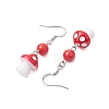 Mushroom & Round Plastic Dangle Earrings EJEW-JE05866-4