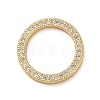 Rack Plating Brass Micro Pave Clear Cubic Zirconia Linking Rings KK-P261-06G-1