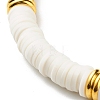 Curved Tube Acrylic Beads Stretch Bracelet for Teen Girl Women BJEW-JB06944-01-5
