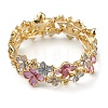 Coloful Alloy Enamel Links Stretch Bangles BJEW-B100-08-2