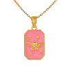 304 Stainless Steel Enamel Angel Dog Tag Pendant Necklaces WG4B66F-03-1