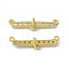 Rack Plating Brass Micro Pave Clear Cubic Zirconia Connector Charms KK-C007-37G-J-2