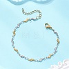 304 Stainless Steel Scalloped Bar Chain Bracelets for Women BJEW-JB13514-1
