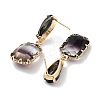 Glass Teardrop & Rectangle Dangle Stud Earrings EJEW-Q800-37KCG-2